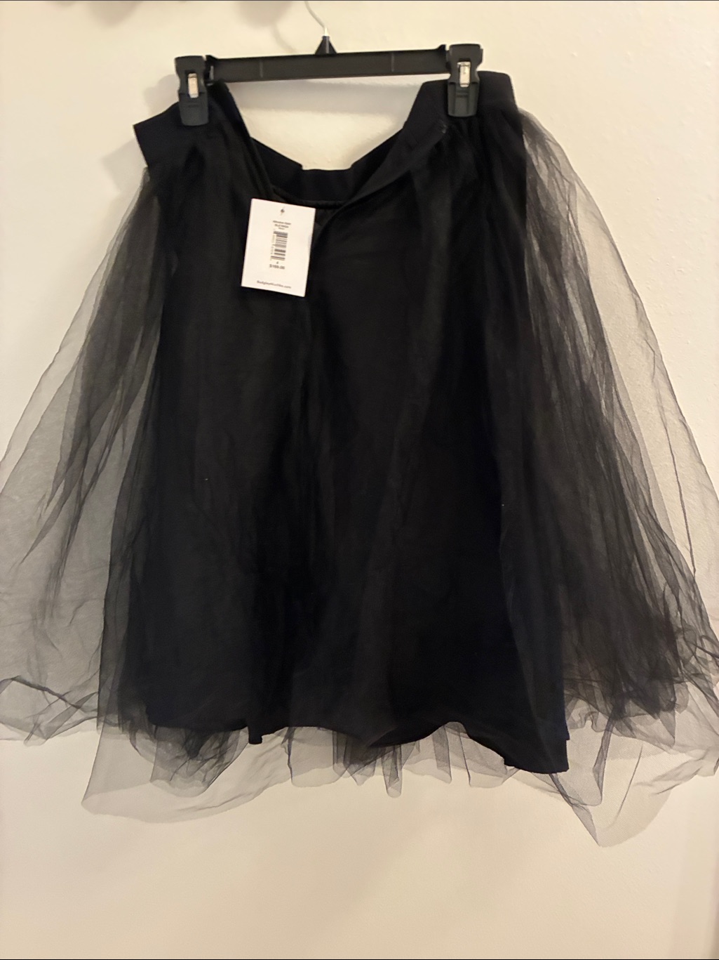 Badgley Mischka Black Tulle Skater Skirt